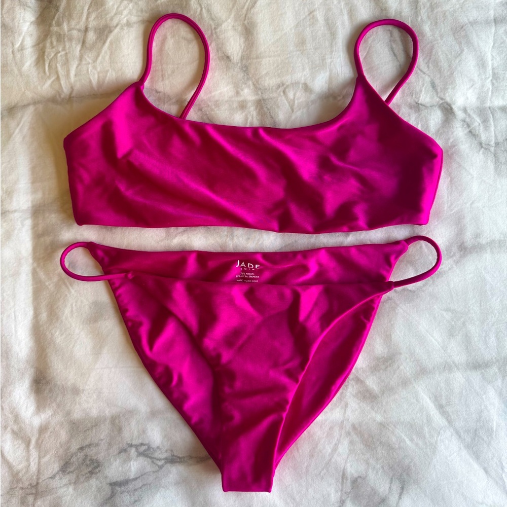 Jade Swim Fuchsia Sheen Bikini Set Size M